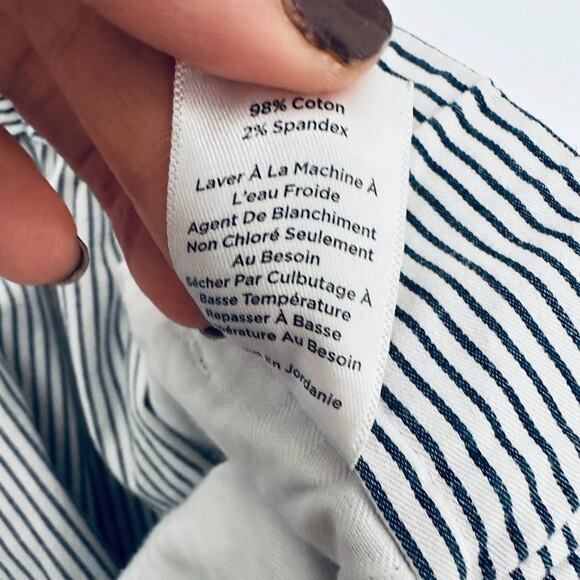 Talbots Pull On Striped Crop Pants Size 2X White Grey Classic Nautical Office - Picture 8 of 9